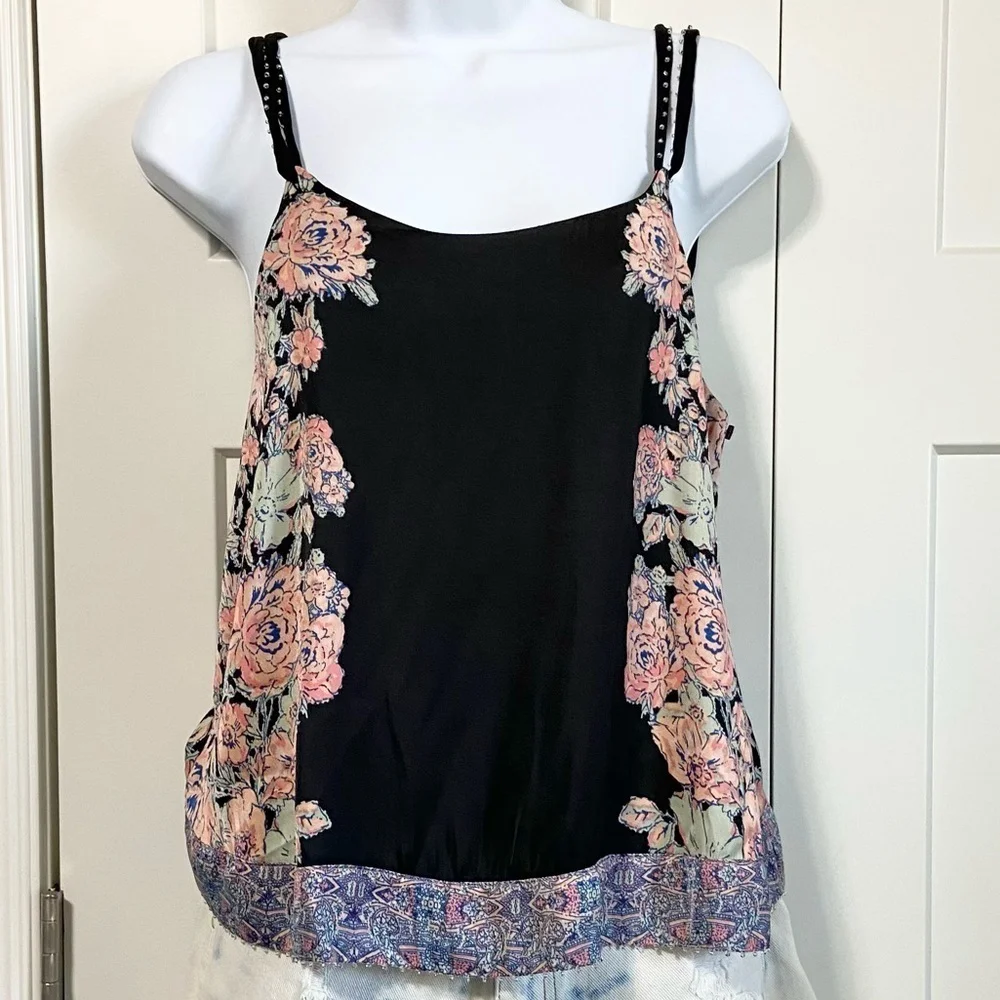 Free People Intimately Move Lightly black floral cami